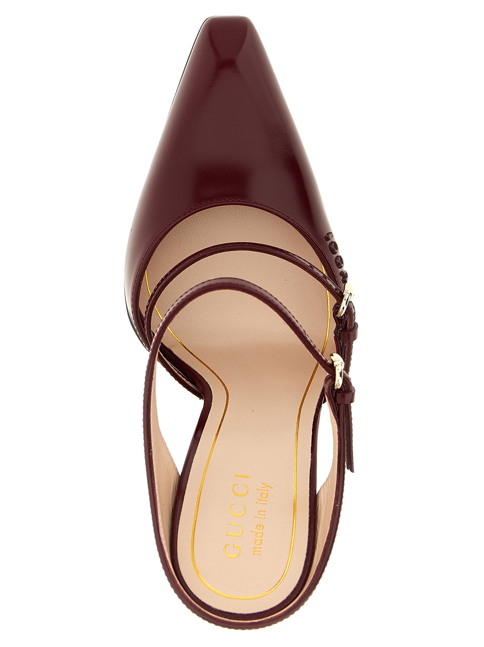 Sandales à talon en cuir multicolore Gucci, avec semelle en corde, parfaites pour un style élégant et coloré.