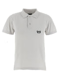 Chemise polo grise en coton de la marque Balenciaga, vue de face, avec col classique et logo discret.
