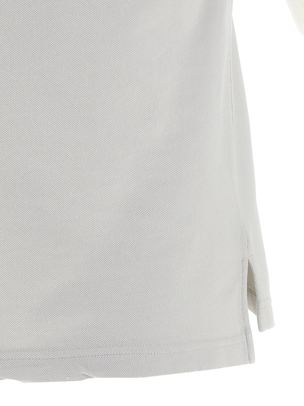Chemise polo grise en coton de Balenciaga, vue de face, avec col et boutons visibles.