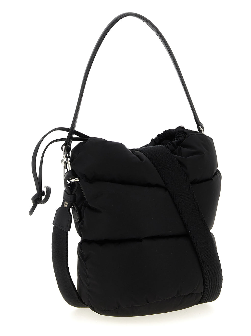 Sac à main en polyamide noir Moncler, élégant et pratique, avec détails sophistiqués et bandoulière réglable.