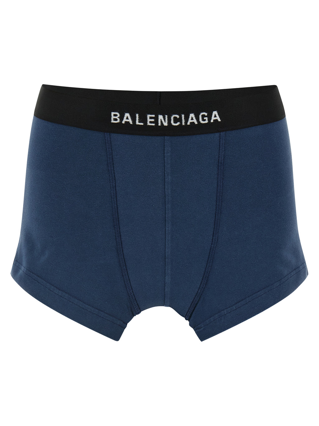 Jupe longue en coton bleue de Balenciaga, vue de face, avec coupe fluide et design élégant.