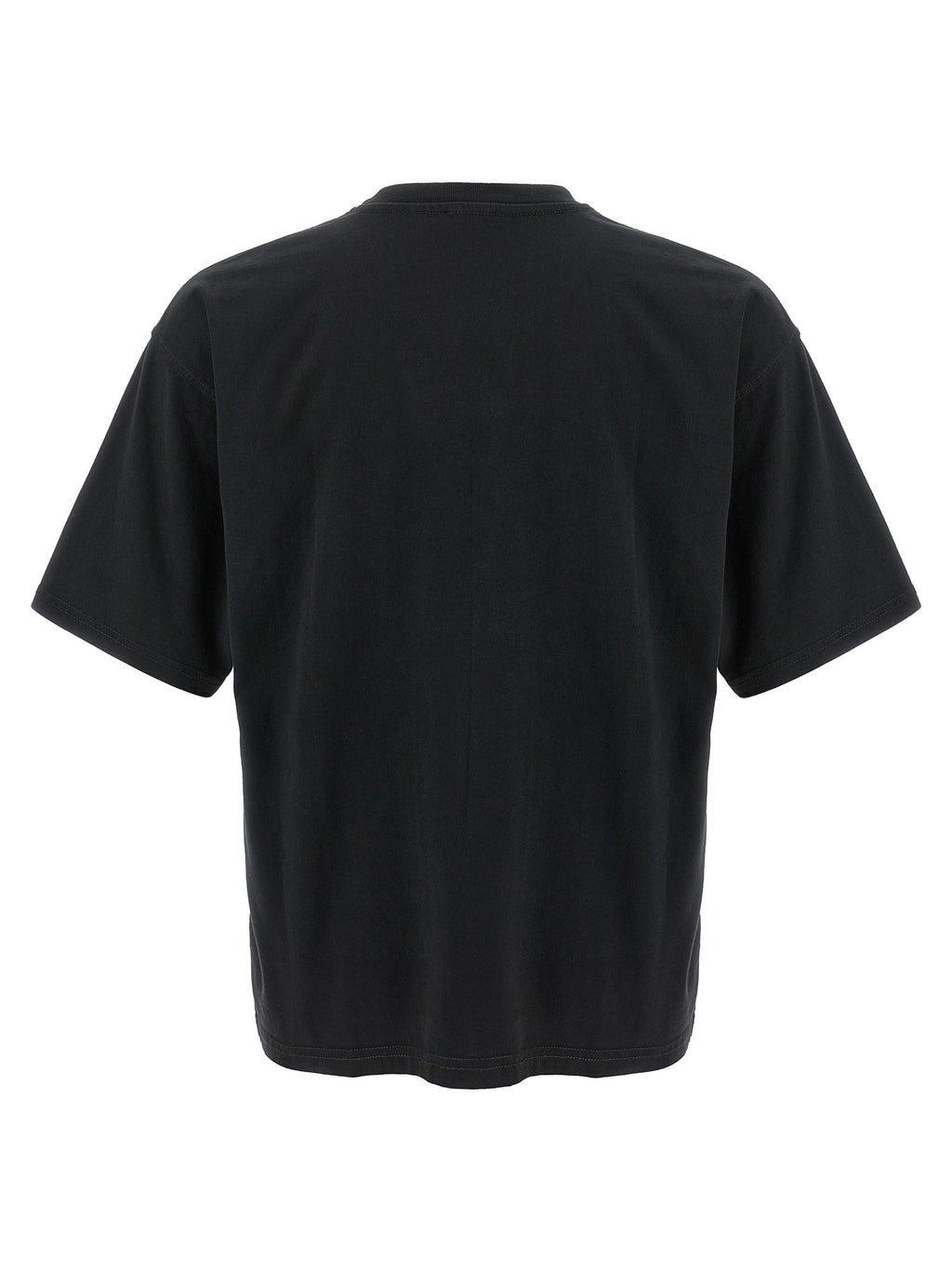 T-shirt en coton noir Diesel, coupe classique avec logo Diesel visible sur la poitrine, porté sur un mannequin.