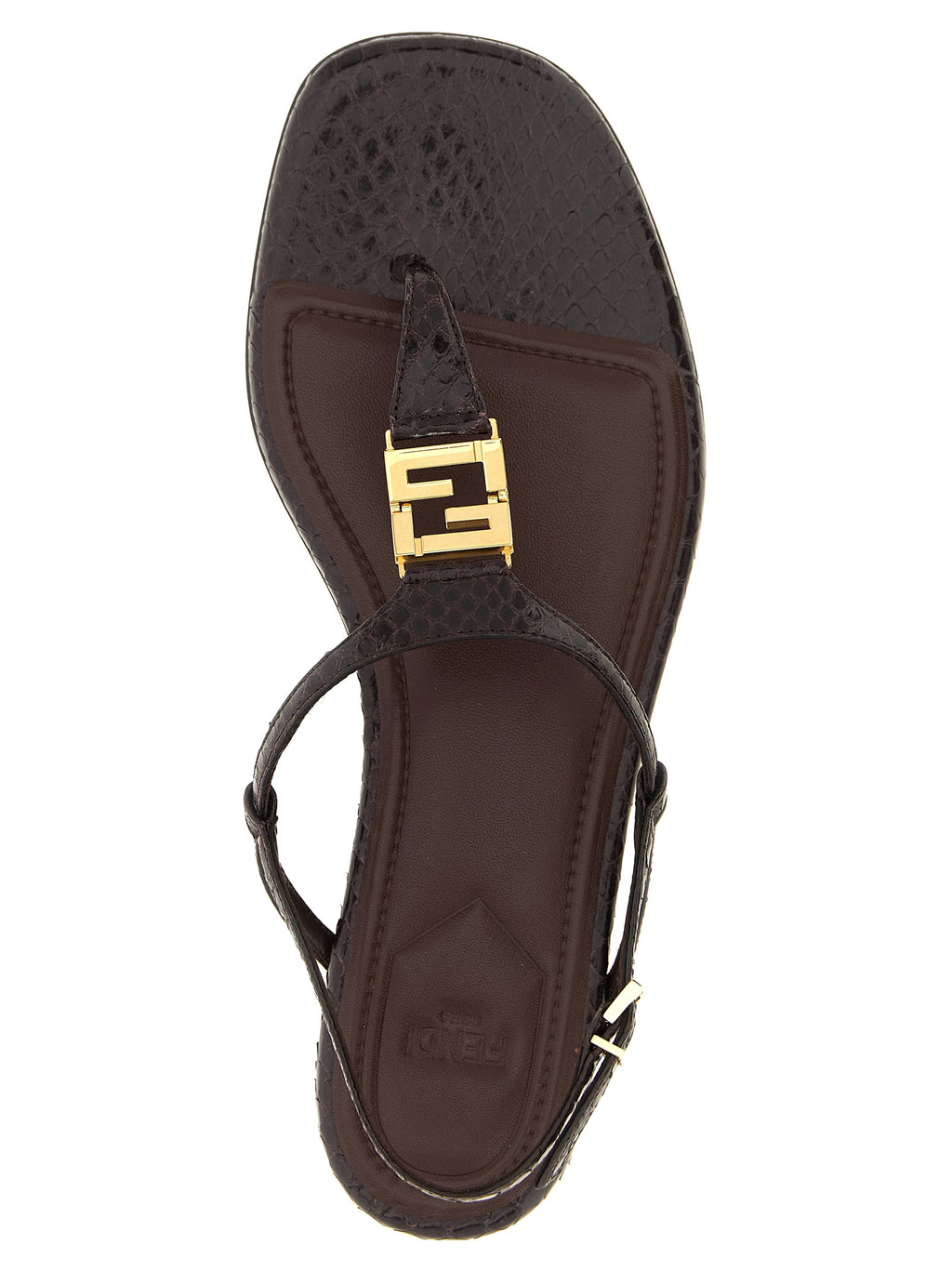 Sandales plates Fendi en élasthanne violette, design élégant avec bride fine et semelle confortable, parfait pour l'été.