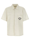 Chemisier beige en coton Givenchy, vue de face avec détails du col et des manches, élégant et confortable.