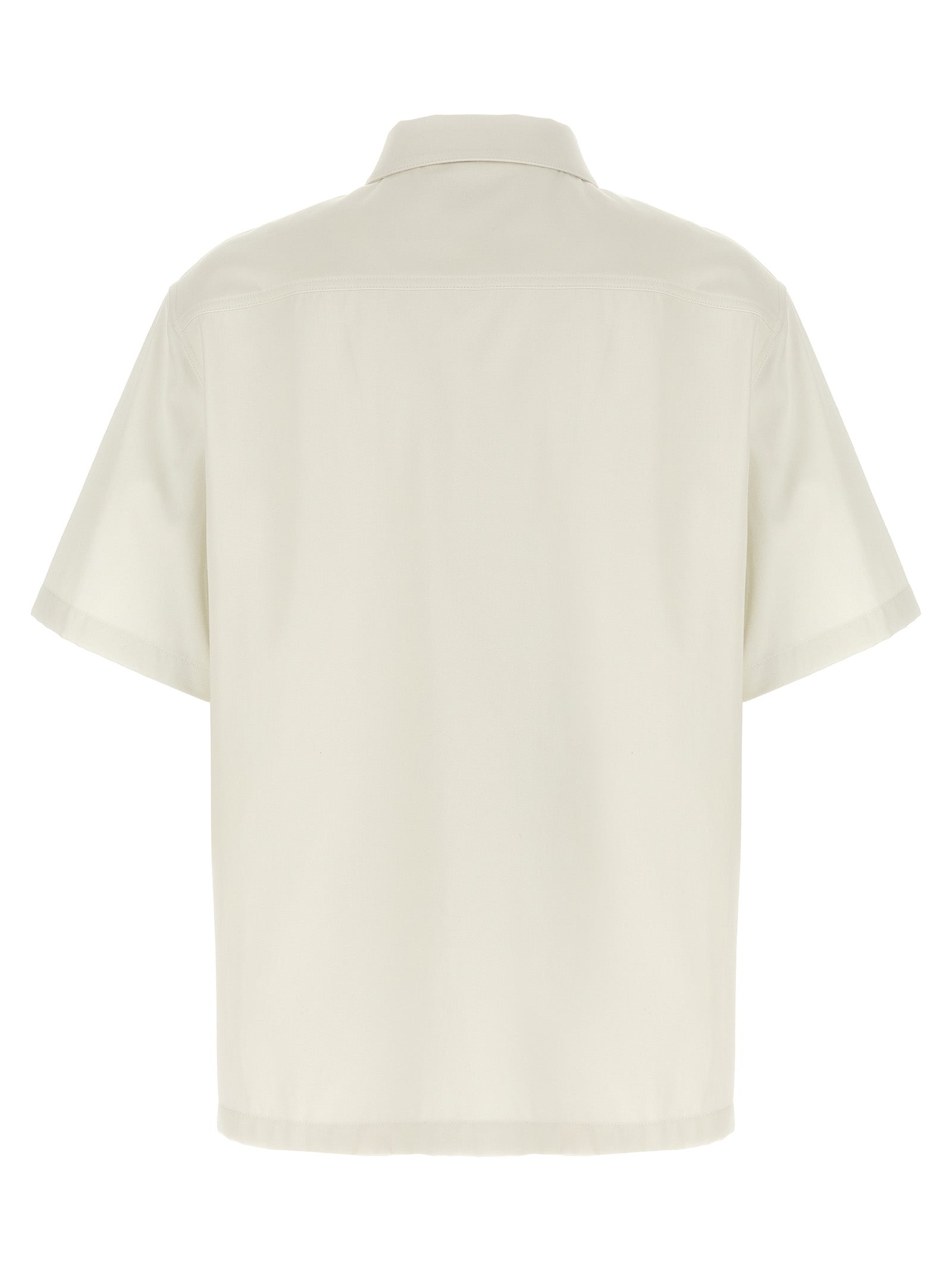 Chemise beige en coton Givenchy avec col classique et manches longues, vue de face.