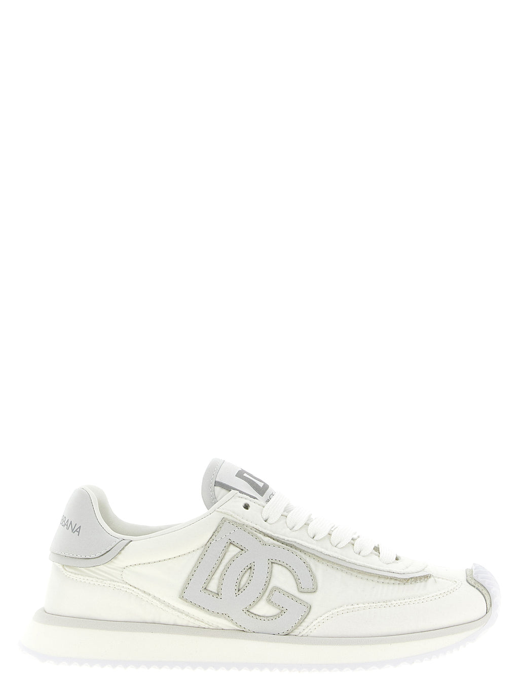Baskets de sport blanches en polyester de Dolce & Gabbana avec semelle blanche et design moderne.