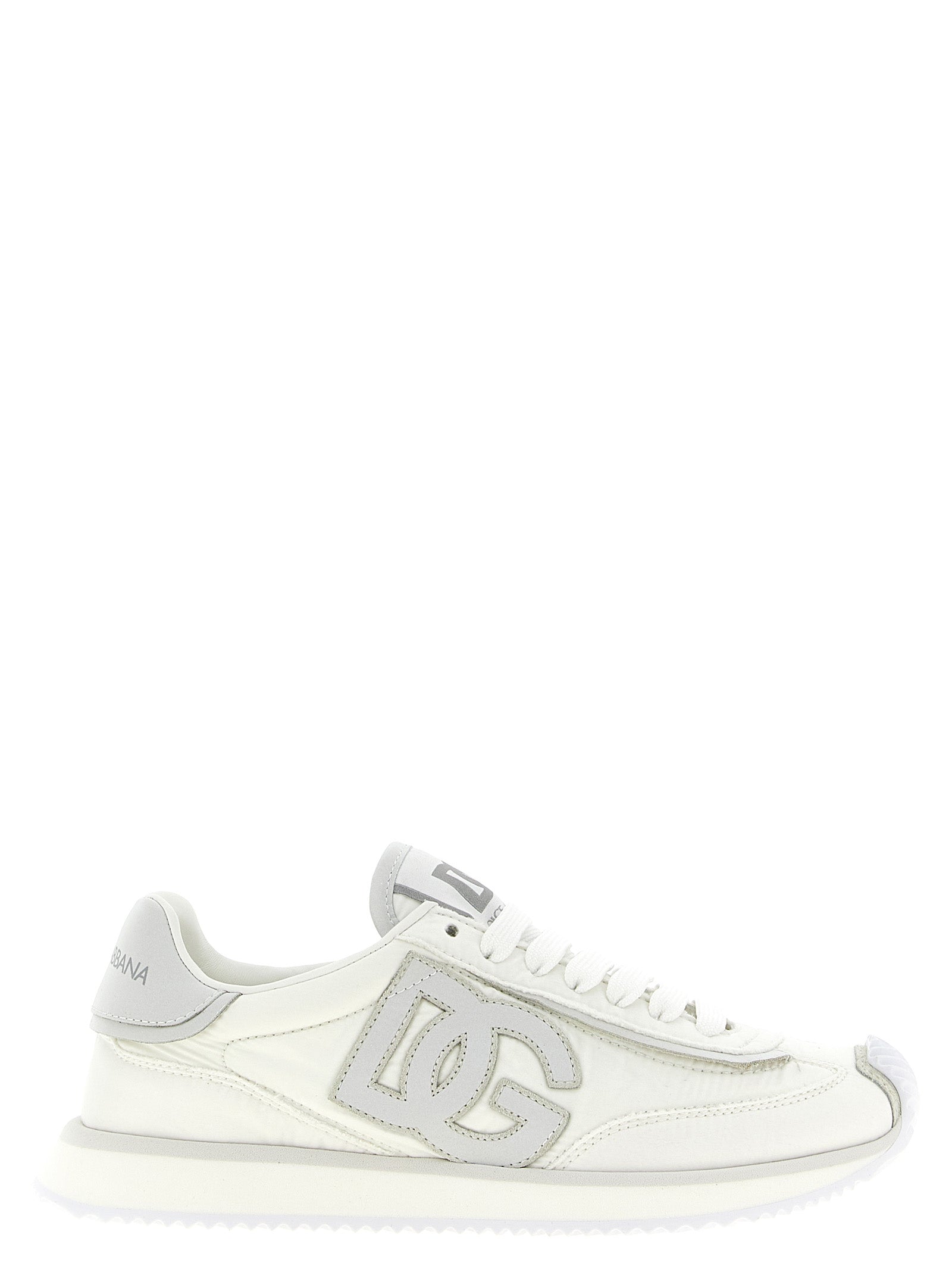 Baskets de sport blanches en polyester de Dolce & Gabbana avec semelle blanche et design moderne.