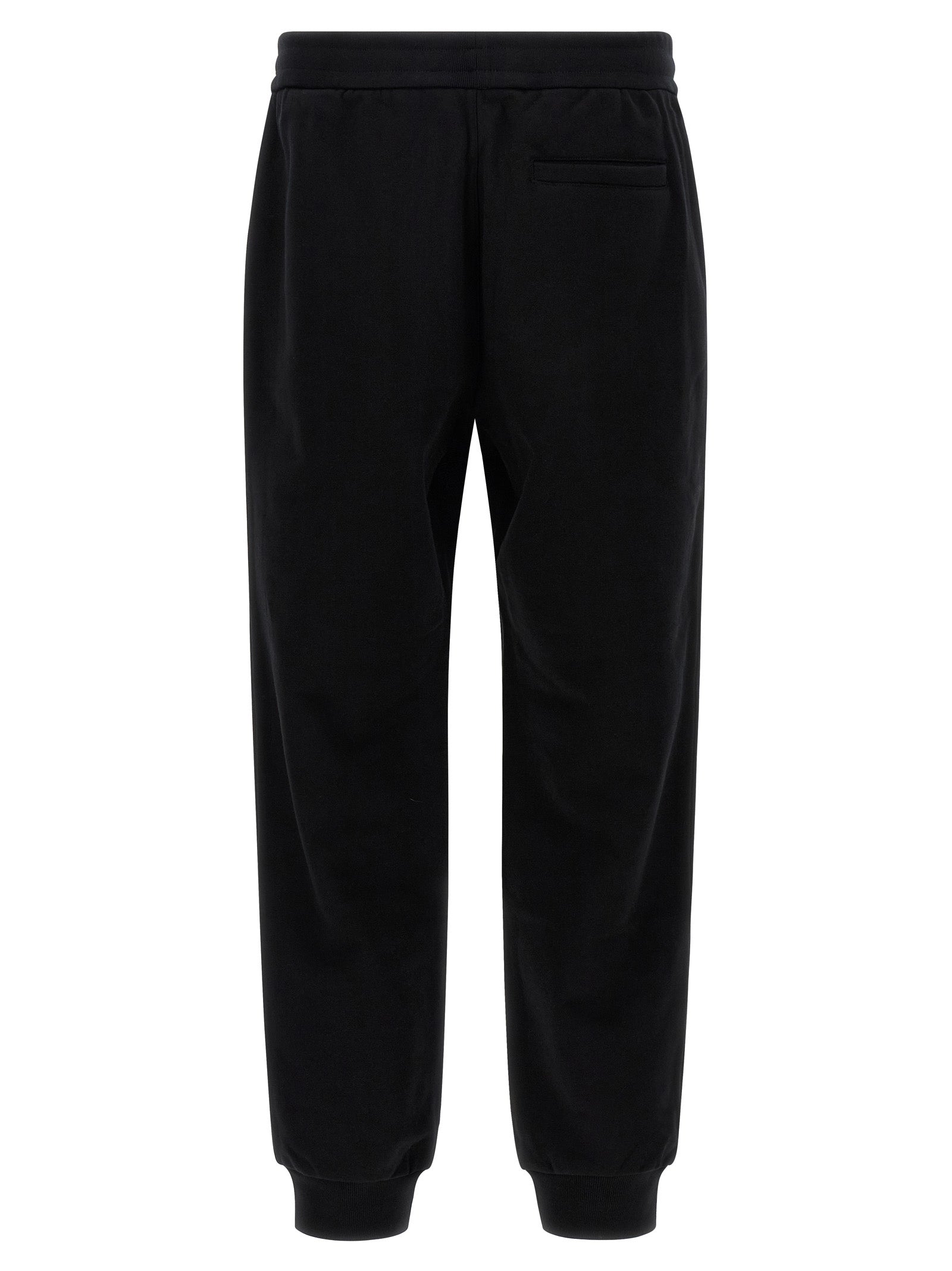 Pantalons de jogging en coton noir de la marque Versace, vêtements de sport décontractés pour hommes.