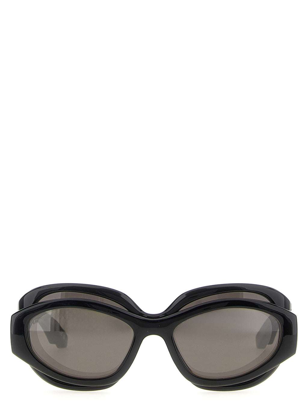 Lunettes de soleil noires Balenciaga en polyamide avec monture élégante et moderne, vue de face.