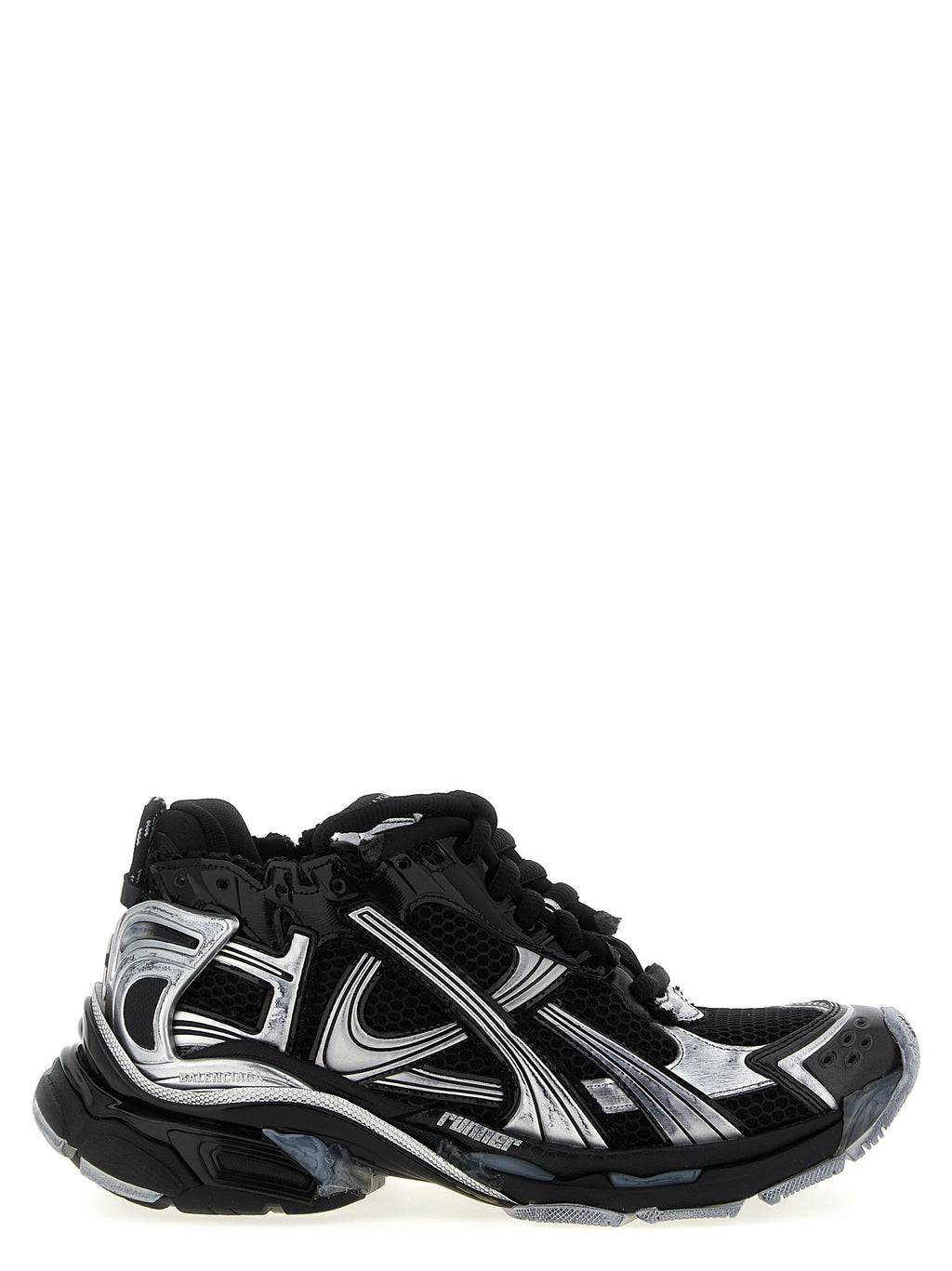 Chaussures de sport Balenciaga en polyéthylène noir, baskets athlétiques modernes avec design épuré et confortable.