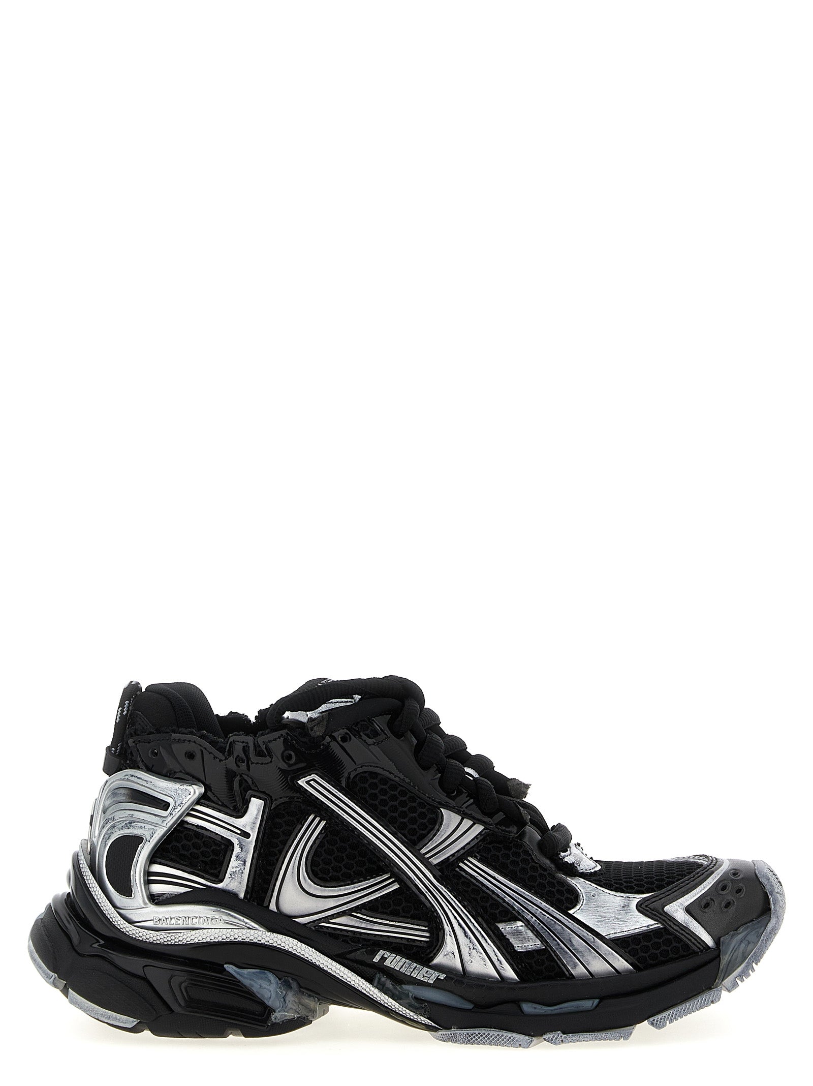 Chaussures de sport Balenciaga en polyéthylène noir, baskets athlétiques modernes avec design épuré et confortable.