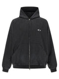 Sweatshirt gris en coton de Balenciaga, vue de face, avec logo discret, tissu doux et coupe moderne.