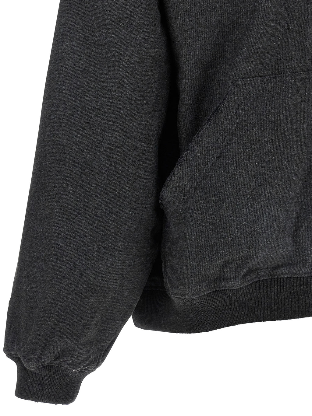 Sweatshirt en coton gris de Balenciaga, coupe décontractée et logo discret sur la poitrine, vue de face.