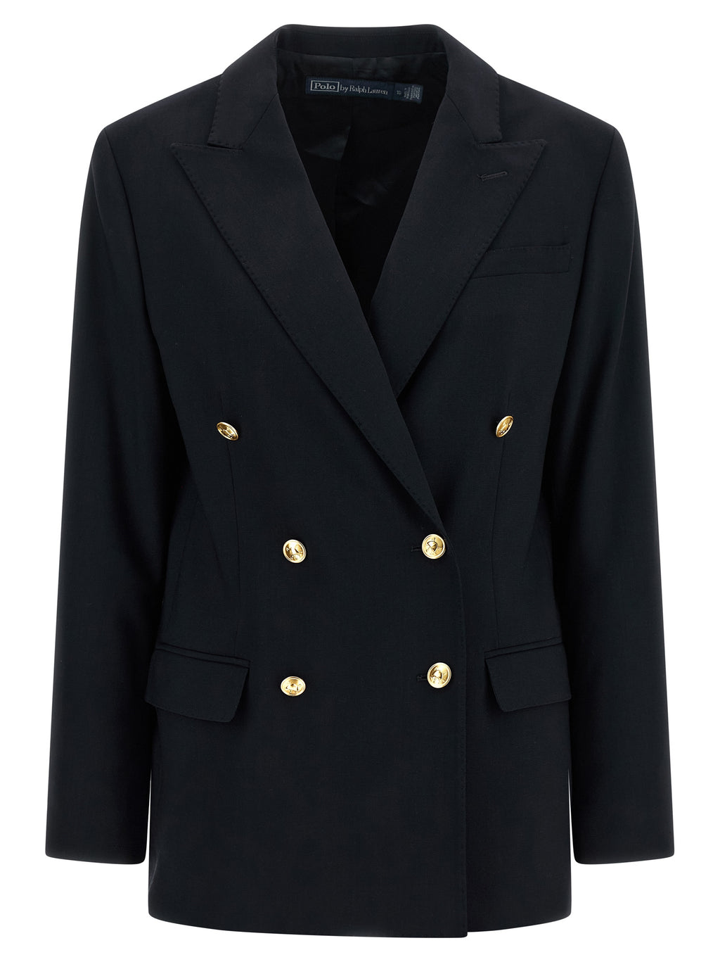 Veste blazer en laine bleue Polo Ralph Lauren, coupe classique avec col en revers et boutons devant, pour homme élégante
