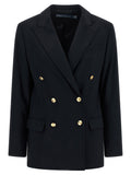 Veste blazer en laine bleue Polo Ralph Lauren, coupe classique avec col en revers et boutons devant, pour homme élégante