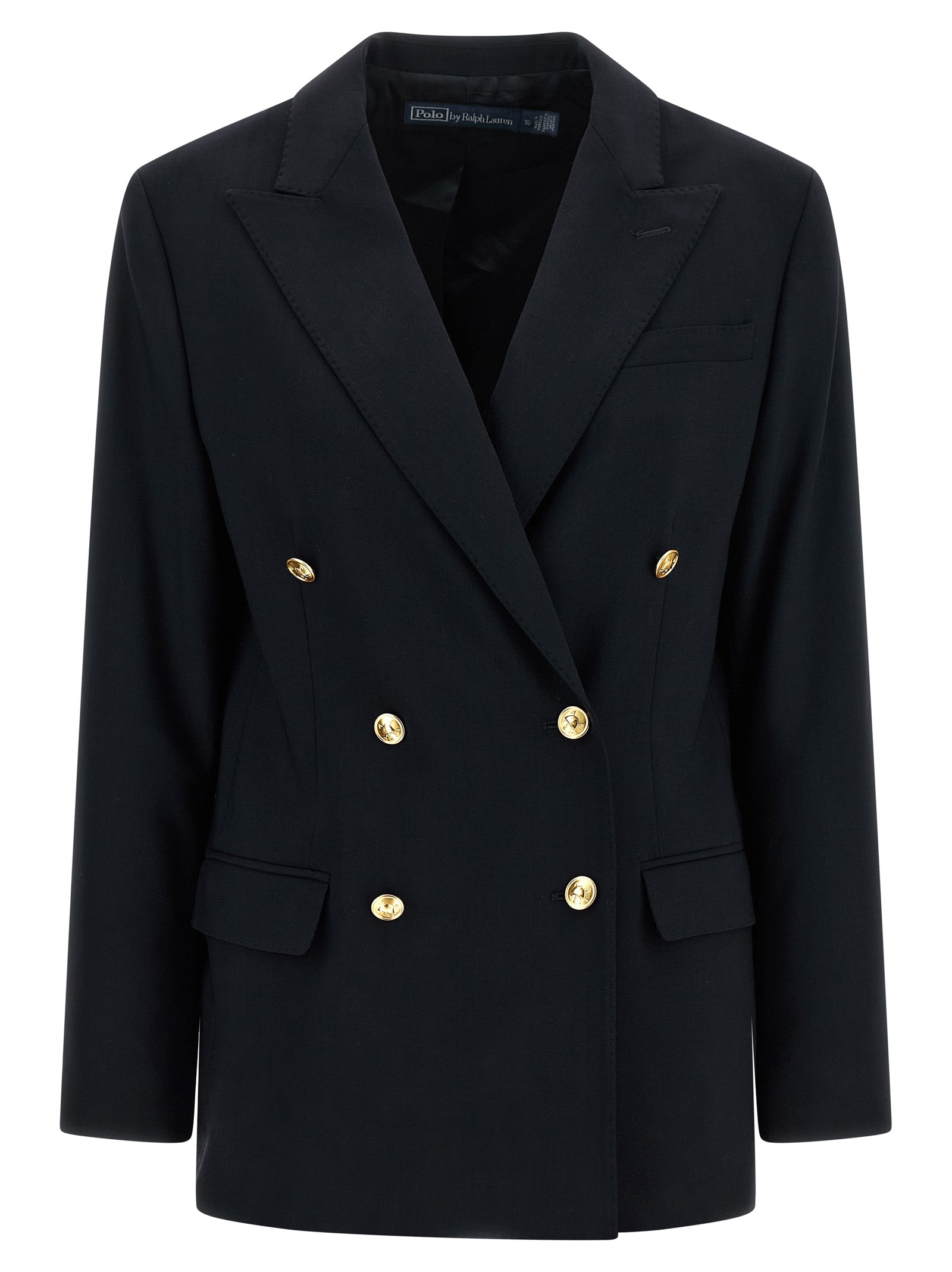 Veste blazer en laine bleue Polo Ralph Lauren, coupe classique avec col en revers et boutons devant, pour homme élégante