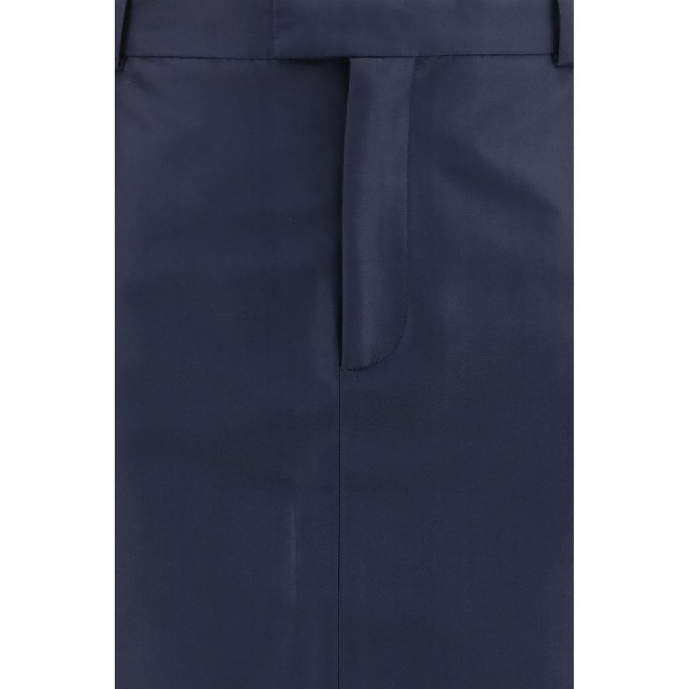 Jupe en soie bleue de Gucci, élégante et fluide, avec un design sophistiqué et une finition soignée visible sur l'image.