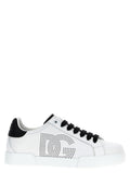 Chaussures sneakers basses en cuir bicolore Dolce & Gabbana, style élégant pour homme ou femme.