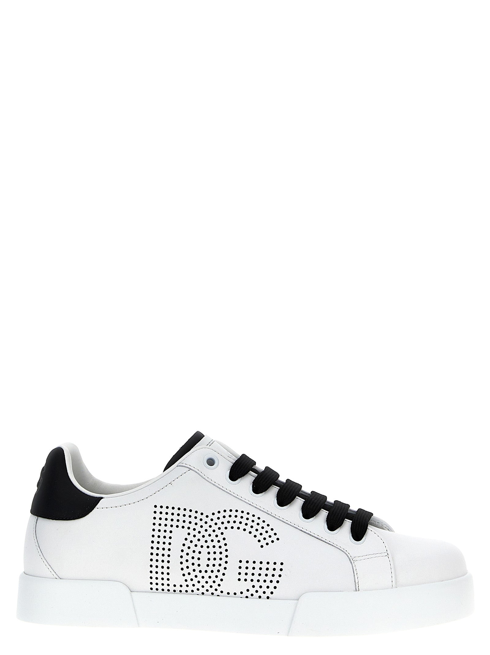 Chaussures sneakers basses en cuir bicolore Dolce & Gabbana, style élégant pour homme ou femme.