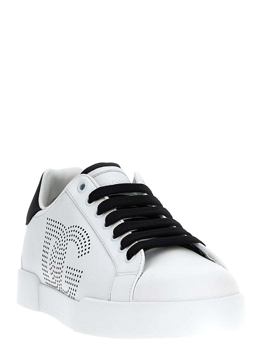 Chaussures basses Dolce & Gabbana en cuir bicolore pour femmes, baskets en daim avec semelle blanche.