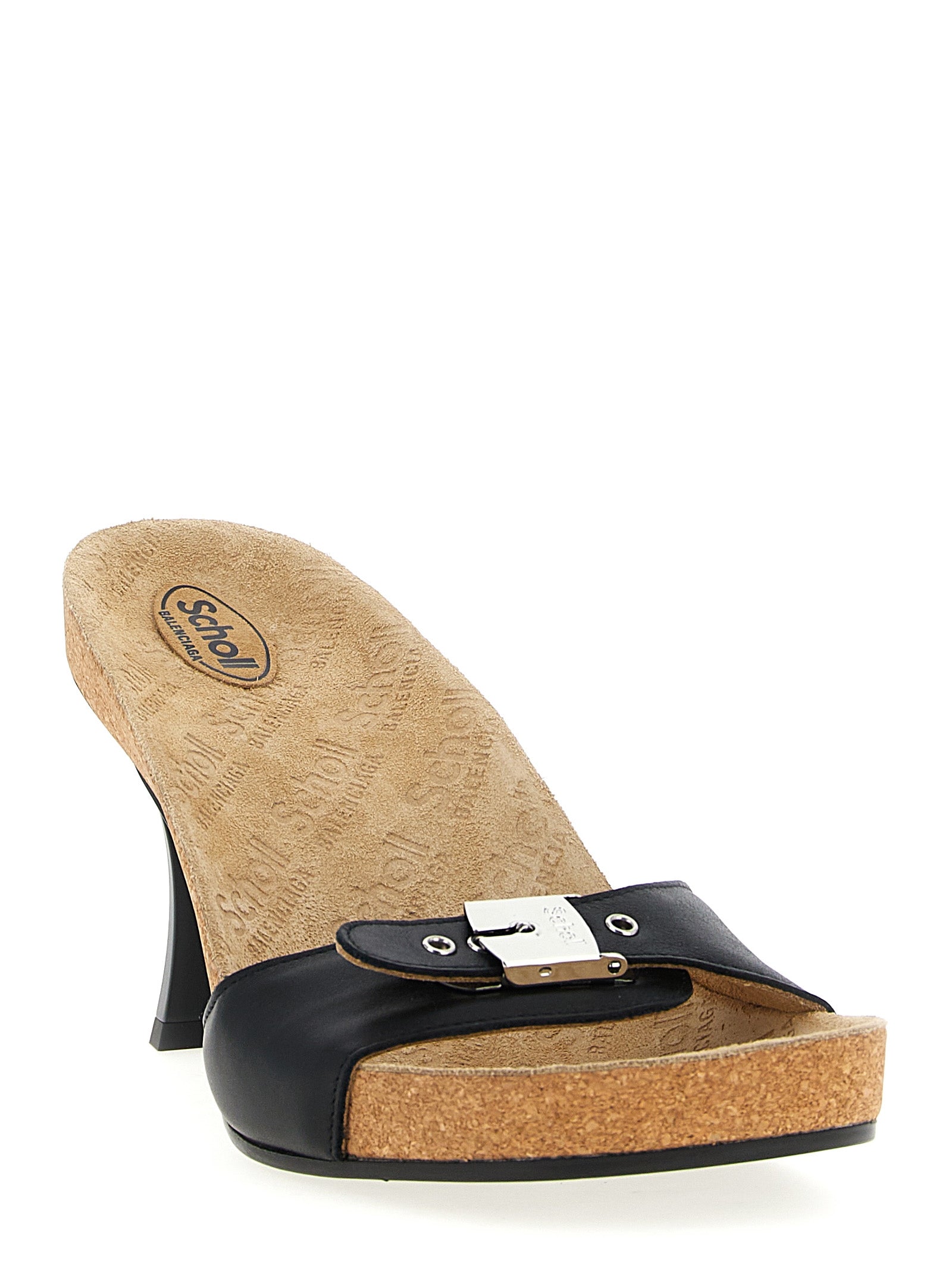 Sandales à talons stilettos en cuir de veau noir Balenciaga, chaussures élégantes avec design moderne.