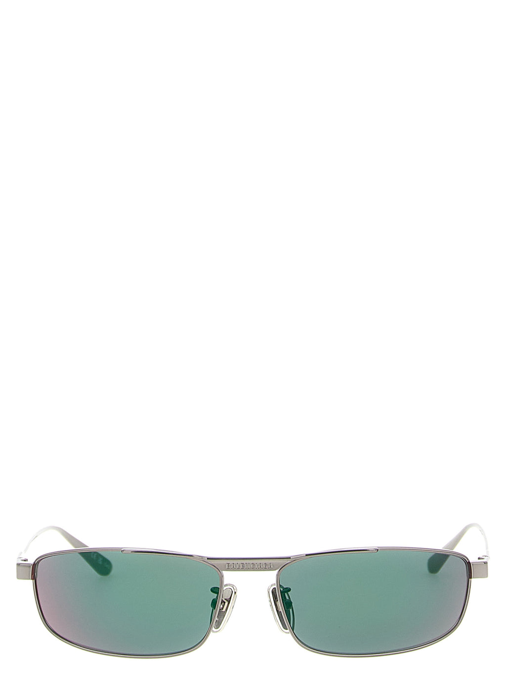 Lunettes de soleil Balenciaga en acier inoxydable multicolore avec monture élégante et design moderne.
