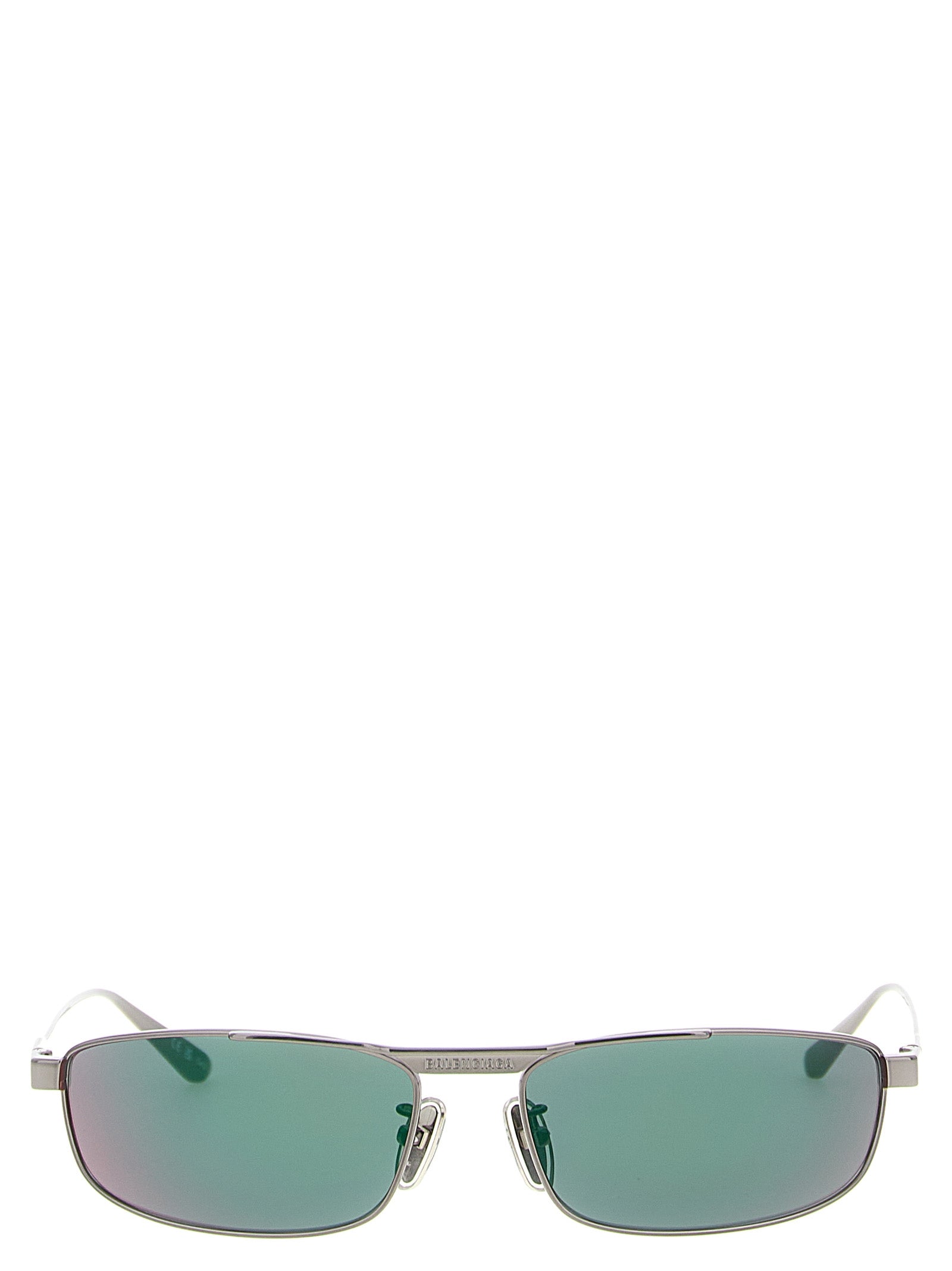 Lunettes de soleil Balenciaga en acier inoxydable multicolore avec monture élégante et design moderne.