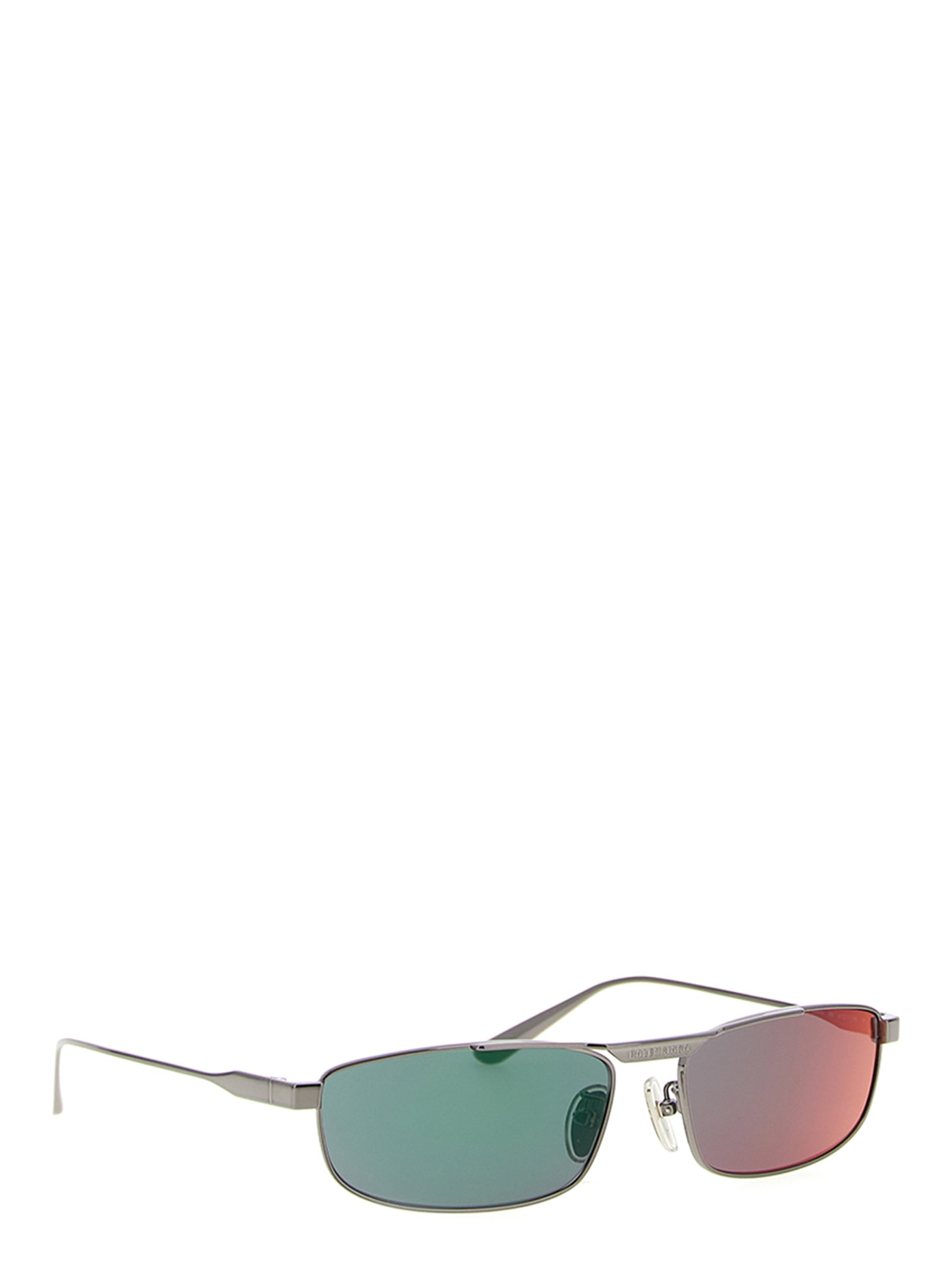 Lunettes de soleil Balenciaga multicolores en acier inoxydable, mode élégante avec monture moderne et verres teintés.