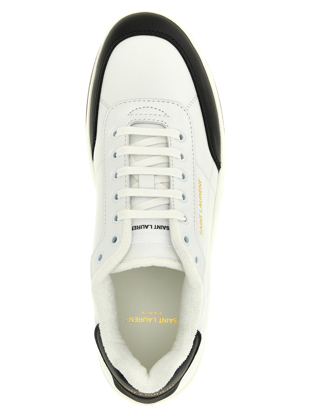 Chaussures basses Saint Laurent Bicolor en cuir de veau, sneakers élégants à la mode avec design coloré et finition soignée.