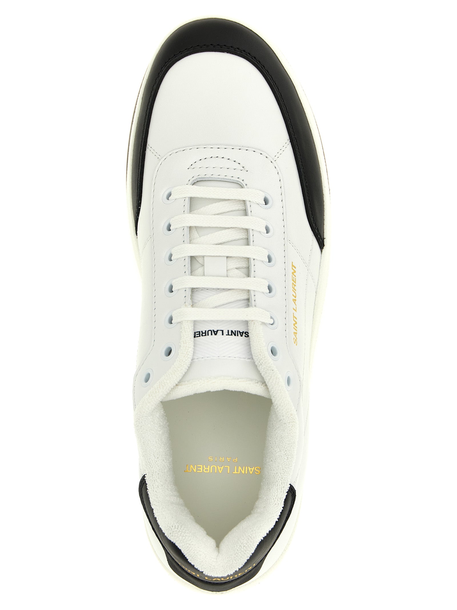 Chaussures basses Saint Laurent Bicolor en cuir de veau, sneakers élégants à la mode avec design coloré et finition soignée.
