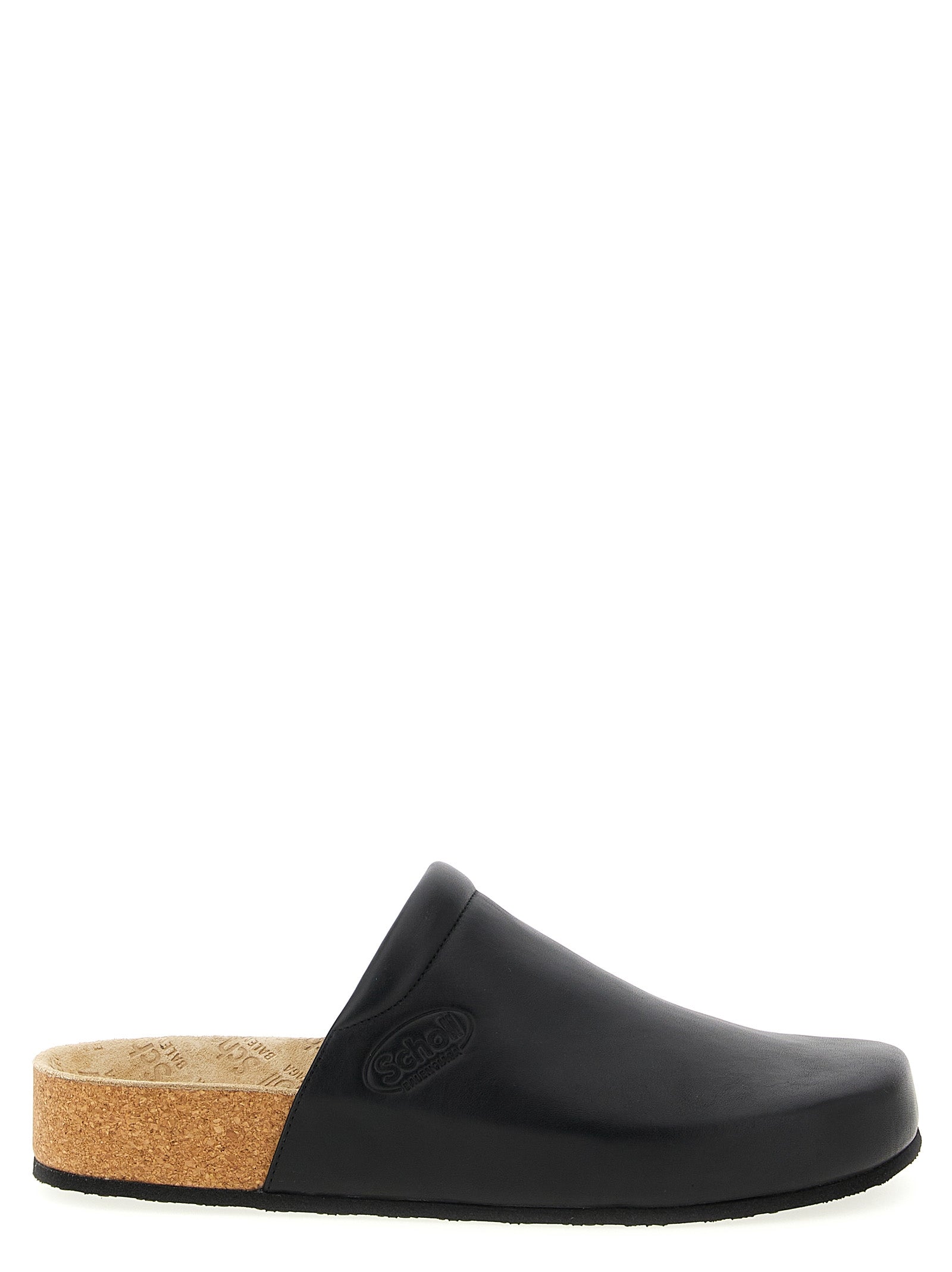 Clogs en cuir de veau noir Balenciaga, style moderne avec semelle épaisse et design élégant.