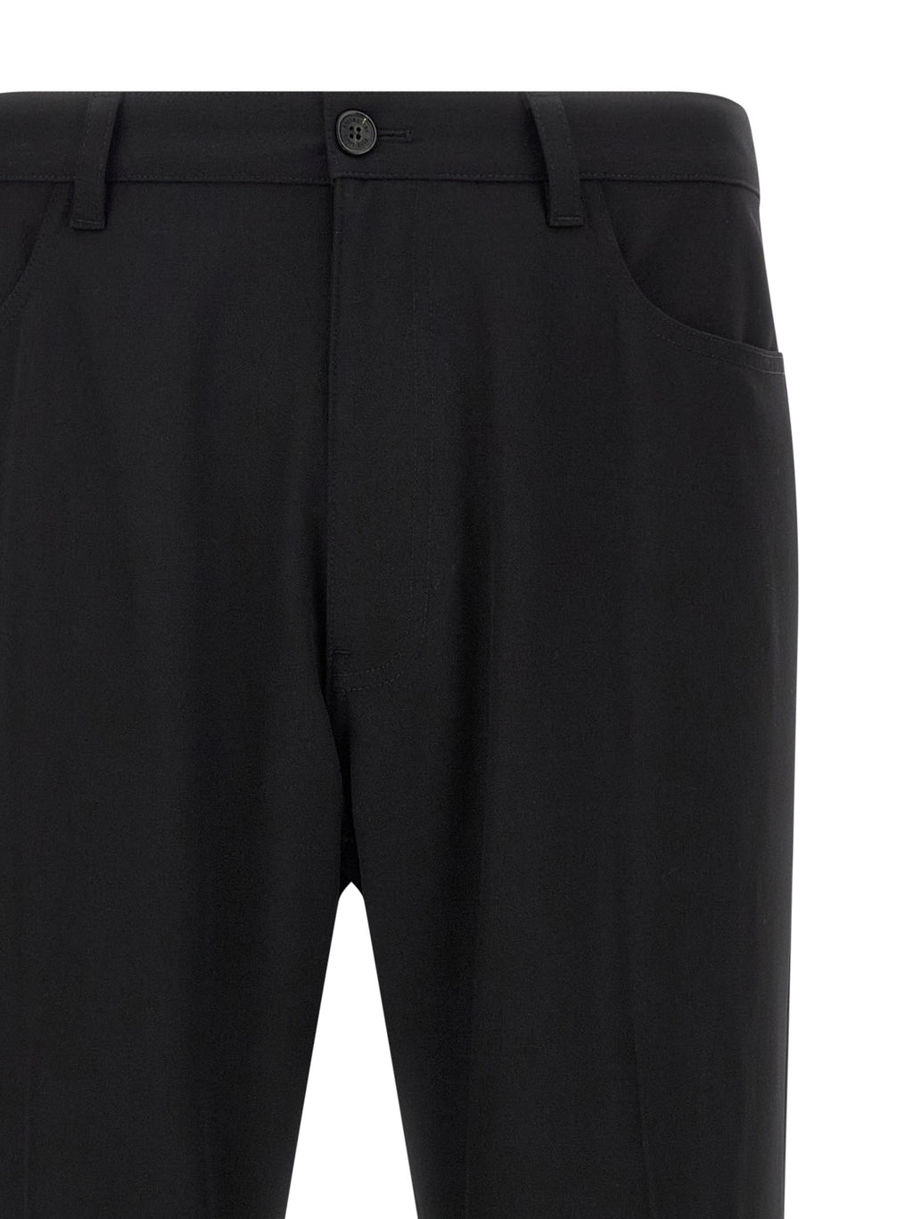 Pantalons habillés noirs en laine de Balenciaga, coupe élégante et moderne, décontractés et sophistiqués.