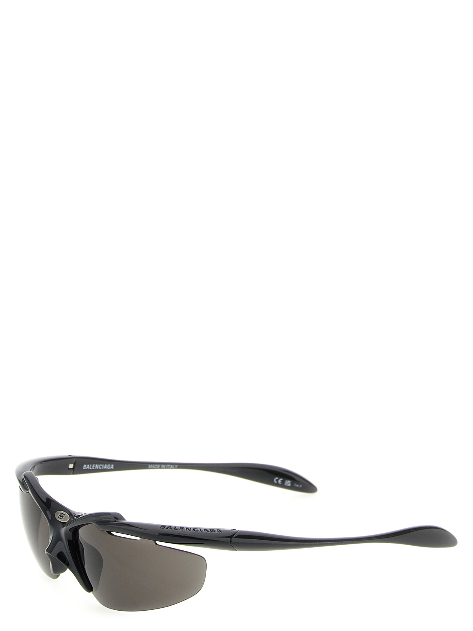 Lunettes de soleil noires Balenciaga en polyamide avec monture élégante et design moderne.
