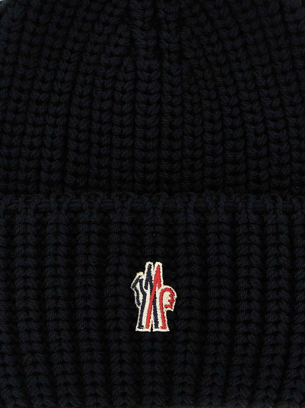 Moncler Grenoble Black Virgin Wool Beanie