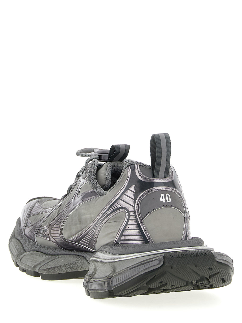 Chaussures de sport grises Balenciaga en polyester avec semelles épaisses et design moderne pour un look athletic.