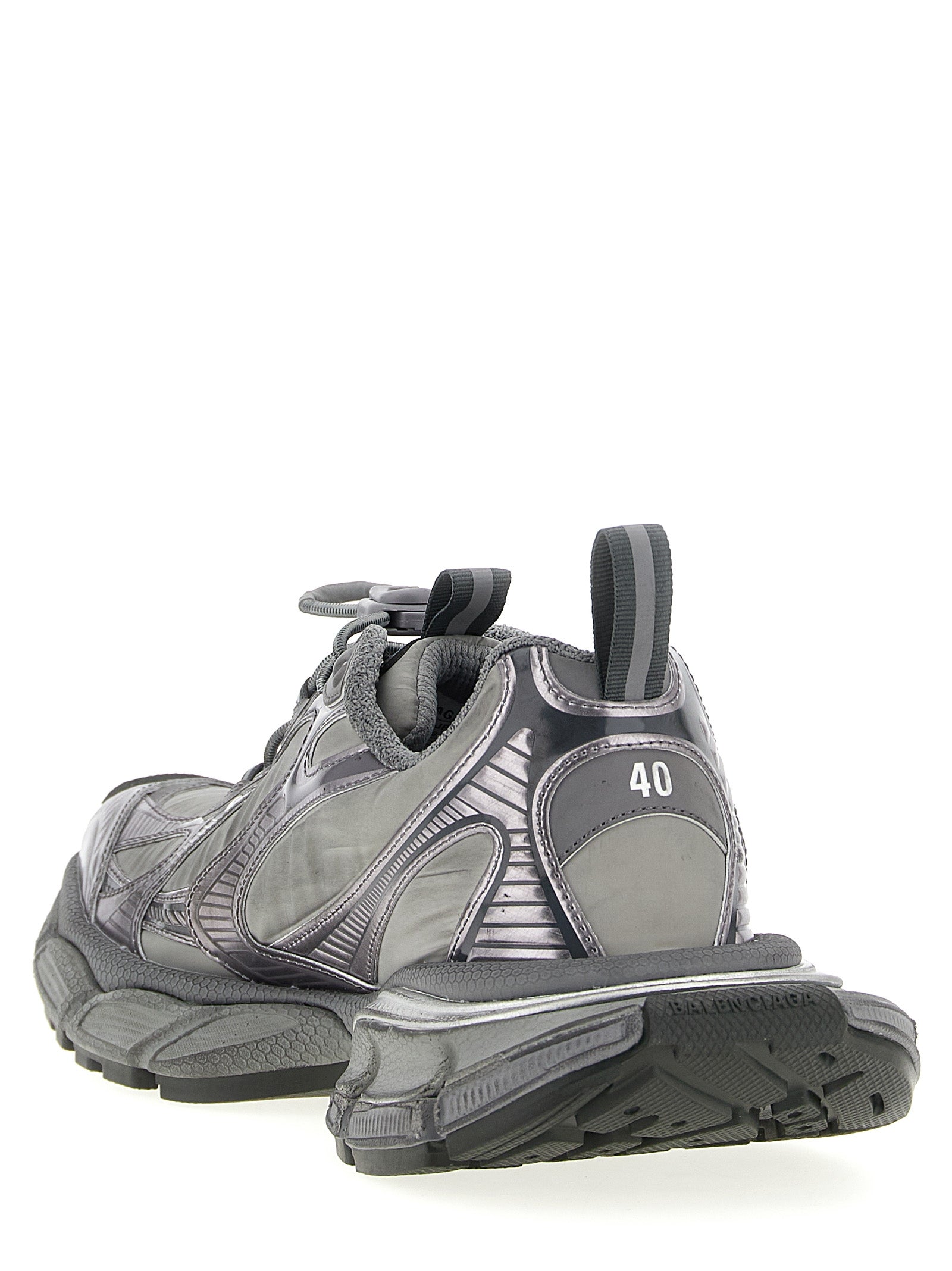 Chaussures de sport grises Balenciaga en polyester avec semelles épaisses et design moderne pour un look athletic.