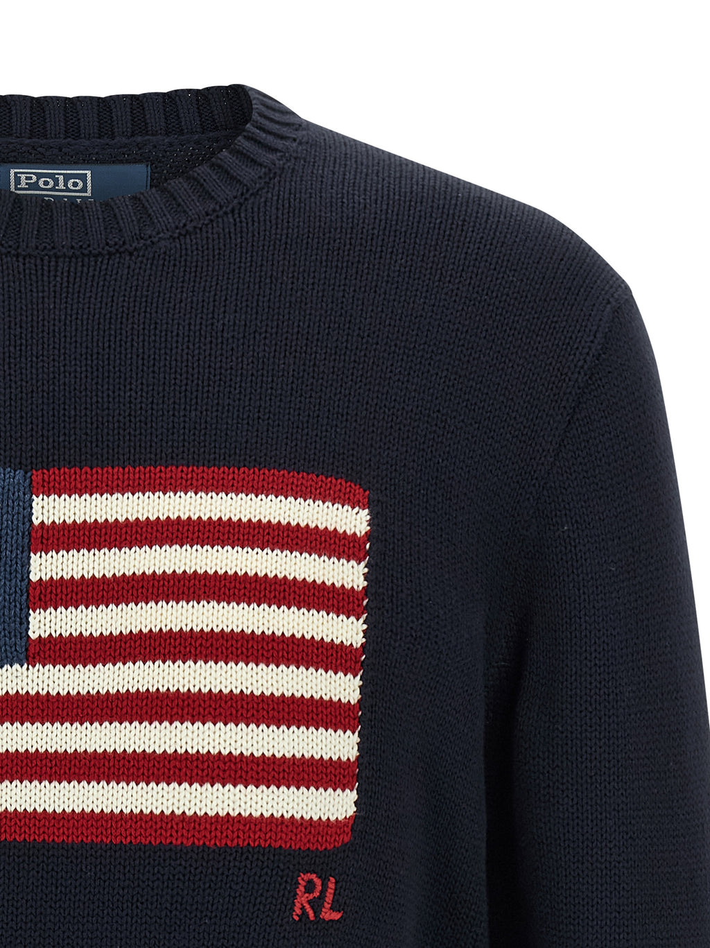 Cardigan en coton bleu Polo Ralph Lauren avec col en V et boutons, porté sur un mannequin.