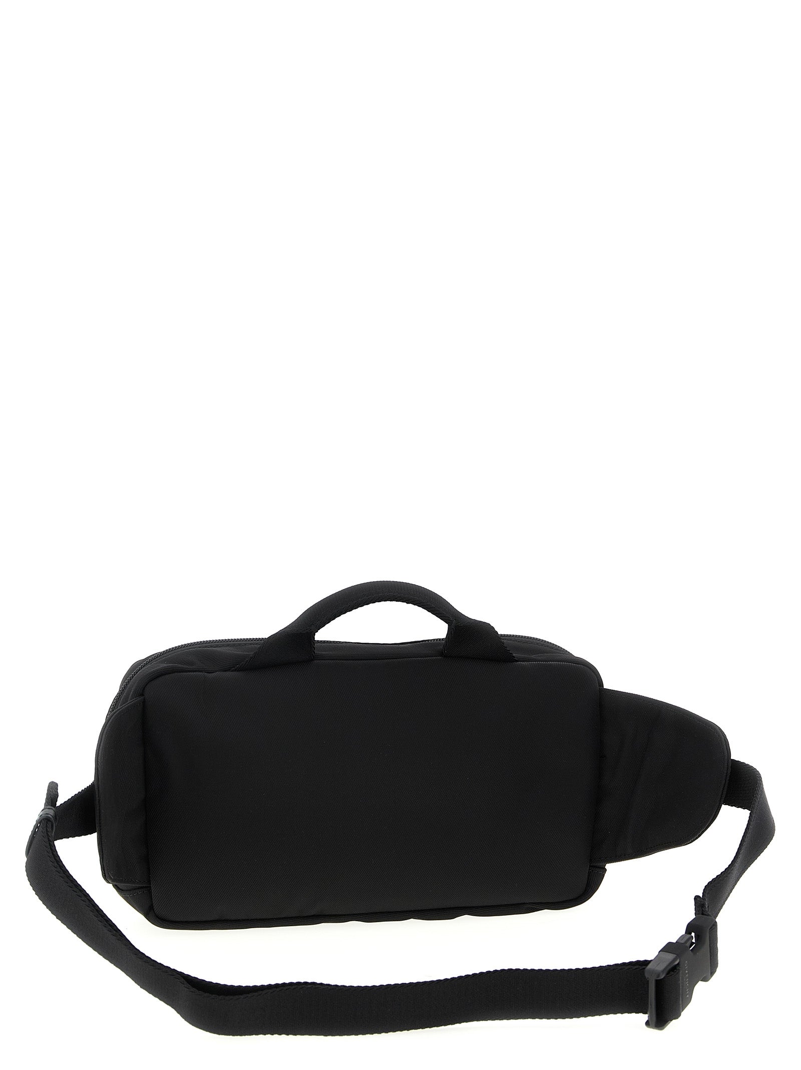 Sac bandoulière Givenchy noir en polyamide avec bandoulière ajustable et détails élégants, vue de face.