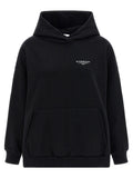 Sweat à capuche Givenchy en coton bicolore avec logo, noir et blanc, style décontracté et moderne.