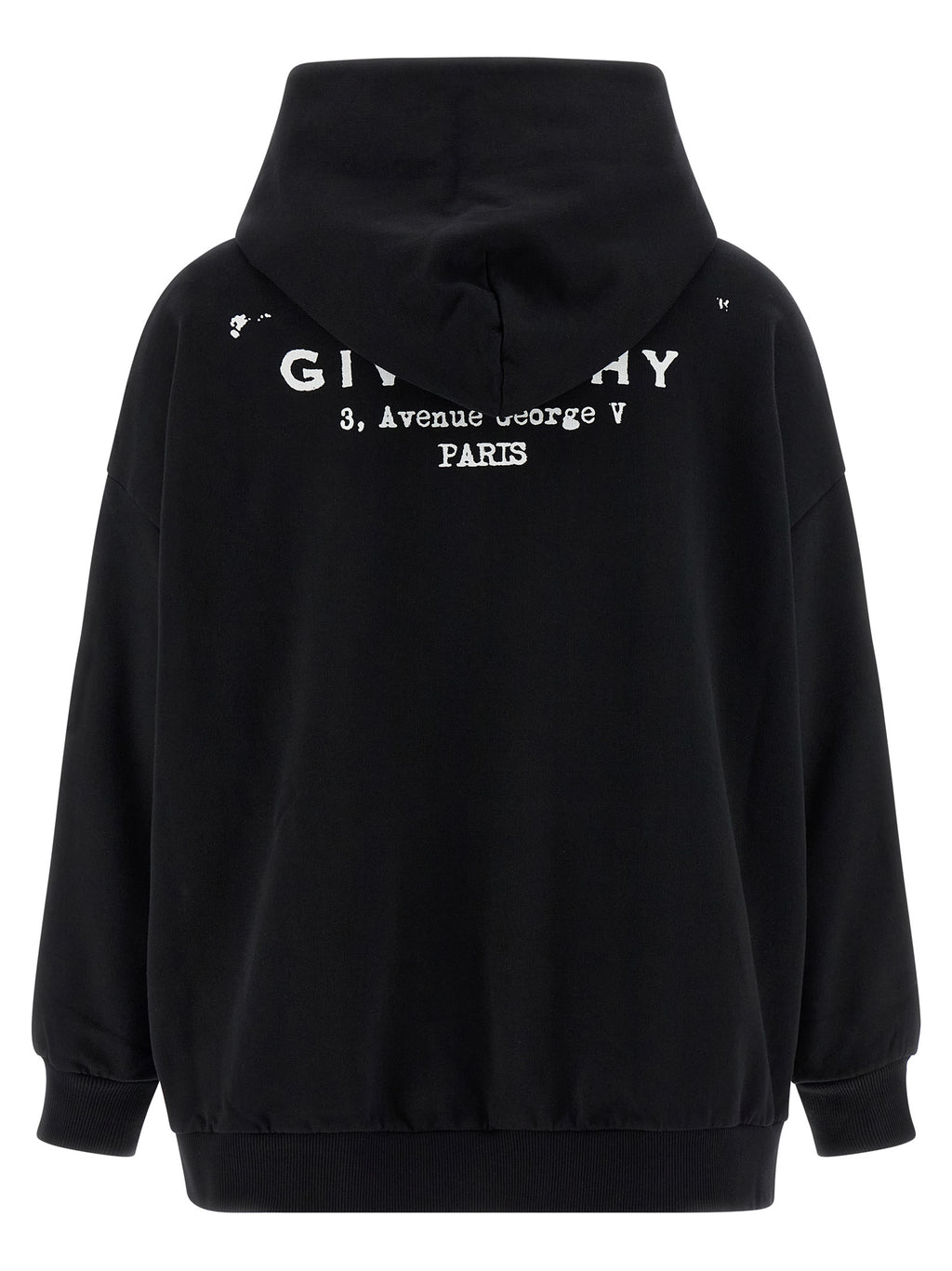 Sweat à capuche en coton bicolore Givenchy avec logo brodé, décontracté et tendance, porté sur un mannequin.