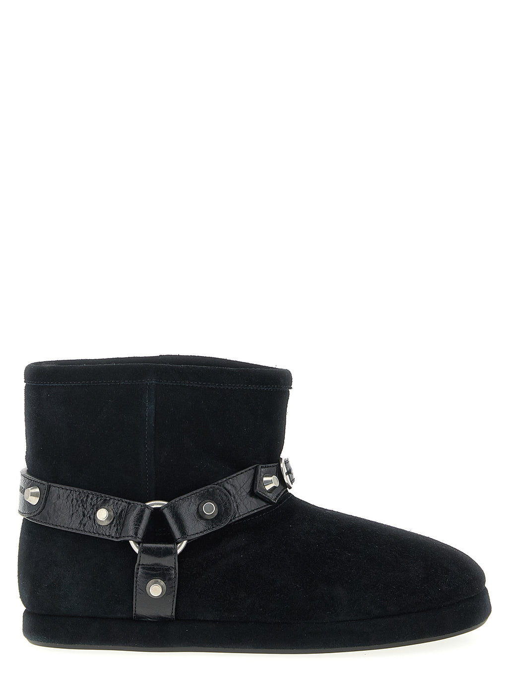 Bottines noires en cuir de veau Balenciaga pour ankle, style élégant et moderne, visibles en gros plan.