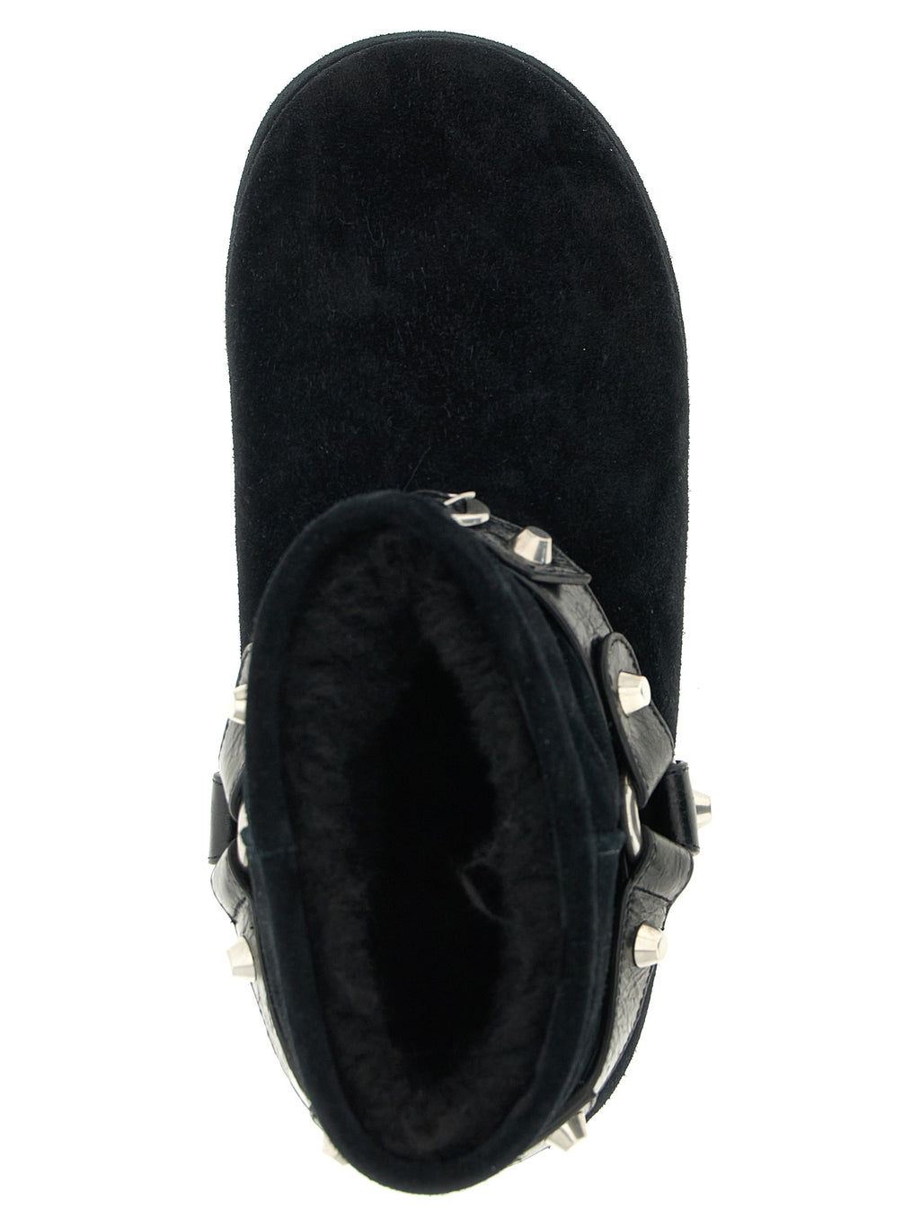 Bottes ankle en cuir de veau noir Balenciaga, style élégant avec semelle robuste et design moderne.