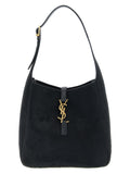Sac à main Saint Laurent en cuir de veau noir, sac à épaule élégant avec détails sophistiqués.