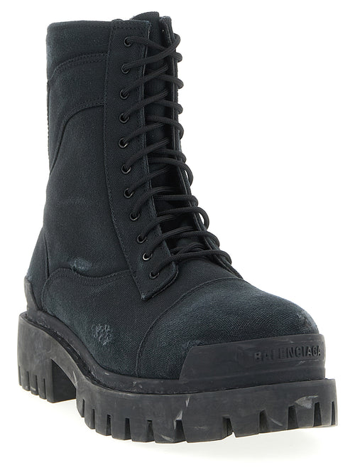 Bottes Chelsea noires en coton de la marque Balenciaga, présentant un design élégant et moderne.