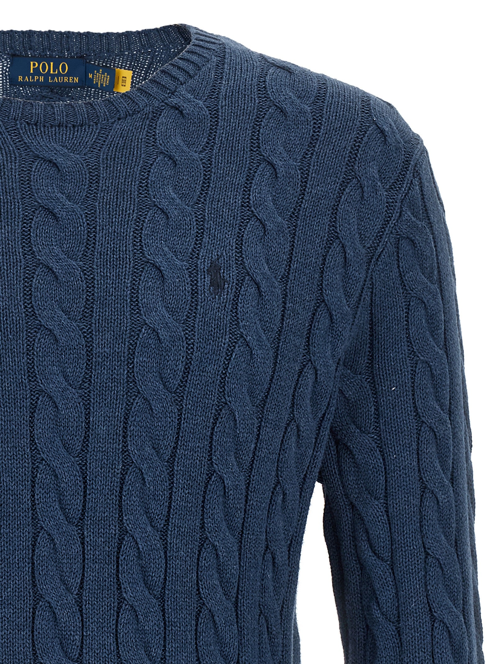 Cardigan en coton bleu Polo Ralph Lauren, veste à manches longues avec col en V et logo polo brodé sur la poitrine.