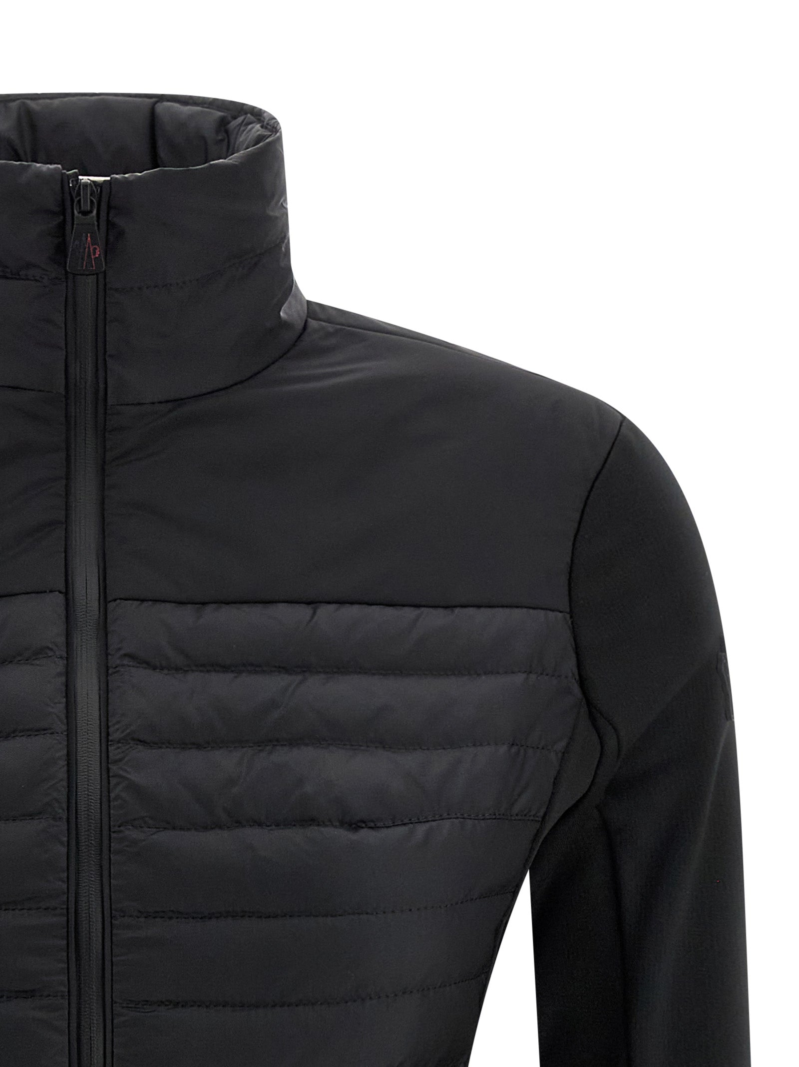 Cardigan en polyamide noir Moncler Grenoble, style décontracté avec fermeture éclair et poches latérales, pour homme ou femme.