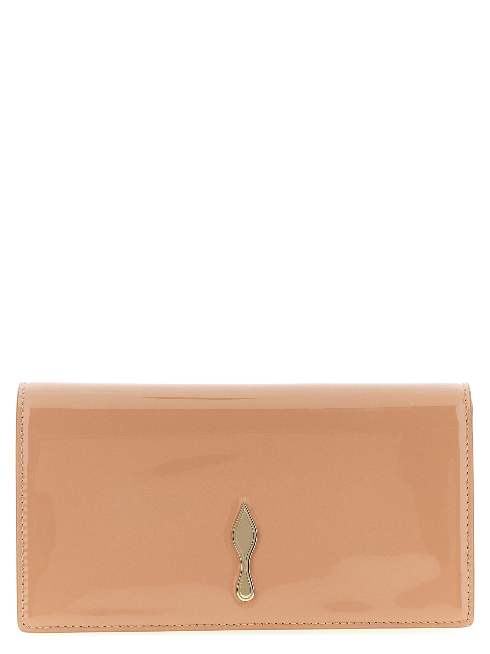 Sac à clutch Christian Louboutin en cuir de veau multicolore, élégant et sophistiqué, avec détails de finition raffinés.