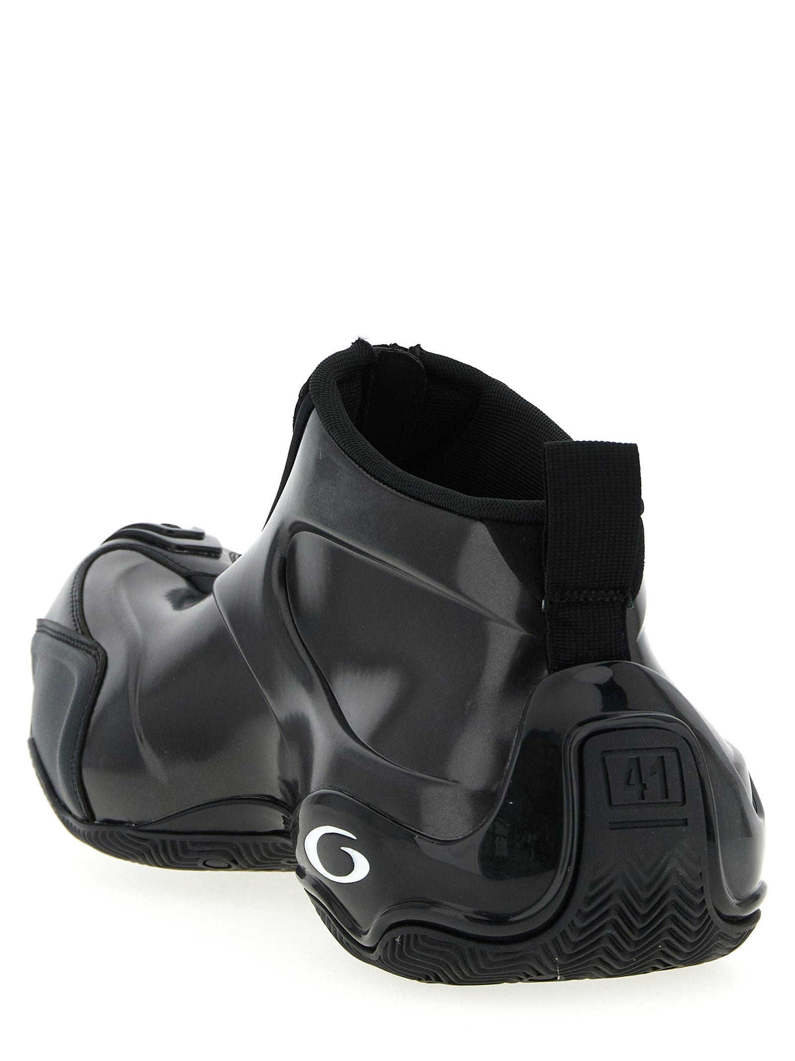 Chaussures de sport Balenciaga en polyester noir, baskets athlétiques élégantes avec design moderne et semelle robuste.