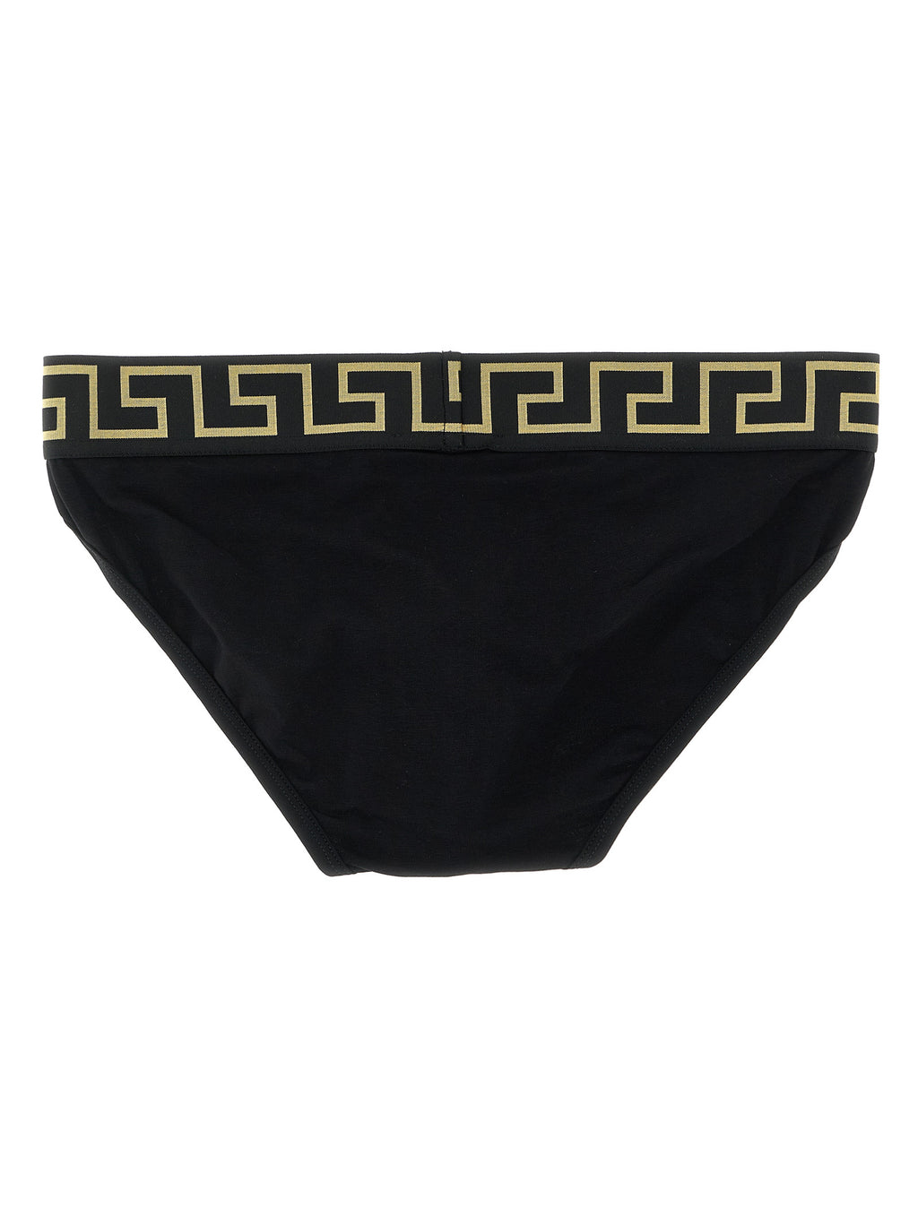 Caleçons briefs en coton noir de la marque Versace, avec logo emblématique et design élégant.