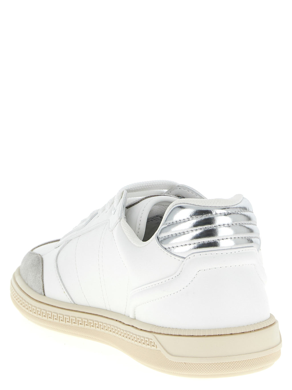 Basket basses en cuir de veau blanc de Versace, chaussures décontractées élégantes pour hommes